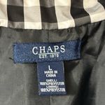 CHAPS  black and white buffalo plaid checked patterned short trench on size Large Photo 2