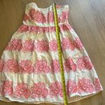 Flying Tomato Cream and Pink Embroidered Strapless Dress Size M Photo 2