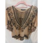 Blue Horizon Women's Gold Metallic Sparkle V Neck Dolman Sleeve Tunic Top Medium Size undefined Photo 1