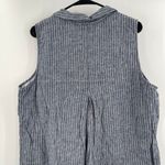 BeachLunchLounge  Shirt Dress Extra Large Blue Pinstripe Linen Cotton Sleeveless Photo 6