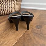 Nero Giardini Italy 3” Heel Mules Bling Logo Black Satin $270 39 Size 8.5 Photo 5