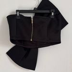 Elegant Black Bow Crop Top Size L Photo 1