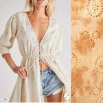 Jen's Pirate Booty Jen’s Pirate Booty Ashbury Swirl Maiden Robe Eyelet Apricot Dress Kimono Duster Photo 9