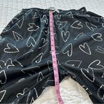 Hello Mello Sleepwear Black Pajama Pants with White Heart Design Size XL Photo 6