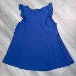 Ninexis Boutique Women’s Navy Blue Ruffle shoulder top Medium Photo 4