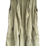 Max jeans A4  Olive Green Sleeveless‎ Chambray Tencel Utility Duster Vest Small S Photo 0