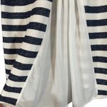 Sanctuary  Navy Blue & White Striped Split Back Short Sleeve Blouse Women Sz S Photo 7