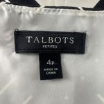 Talbots Women’s Blouse Ivory Black Basket Weave Print Sleeveless Shell Top 4P Photo 6