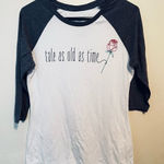 Disney  Parks Beauty and the Beast 3/4 Sleeve Top Women’s Small Photo 0