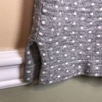 Lands' End Lands’ End Women’s Knit Polka Dot Gray White Long Sleeve Night Shirt Photo 3