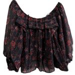 Ulla Johnson  Coline Cold Shoulder Crepe Top in Noir Photo 5