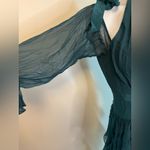 Cinq A Sept Elsa Dress in Everglade Cold Shoulder Ruffle Women’s Size 6 Green Photo 8