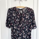 Reformation • Bard Dress mini puff sleeve Jolene black floral print georgette Photo 11