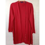 Karen Scott  Women Large Red Button Up V Neck‎ Dress Photo 3