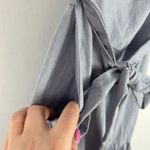 Nicole Miller NWT Linen Blend One Shoulder Ruffle Chambray Midi Dress Size XS Photo 6