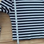 Wild Fable  Black and White Crop Fitted Long Sleeve Tee Photo 6