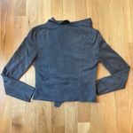 BLANK NYC Motorcycle Jacket Faux Suede Drape Front Gray Medium Photo 4