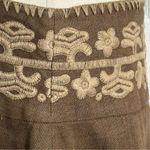 House Of Dereon brown linen embroidered Skirt Women's Size 6 Boho Cargo Pockets Photo 5