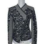 Anthropologie MOTH |  Black Jacquard Lace Moto Jacket size SP Photo 0