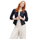 Clara Sunwoo Liquid Leather Ruched Detail Jacket Black Vegan Slim Fit Womens L Size L Photo 4