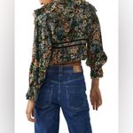 Free People Rudi Ruffle Top XS Women’s Green Night Garden NWT OB1595772. Photo 5