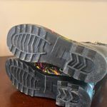 Sakroots  Black Winter Rain Boots with Floral Trim Photo 5