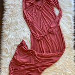 Lucy Love Pink Ribbed Side Slit Maxi Dress Photo 3