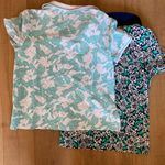 Lands' End Bundle  Medium Polo Blue Daisy Collared Shirts Photo 1