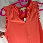 Michael Kors Michael  Sleeveless Ruffe Coral Dress Photo 5