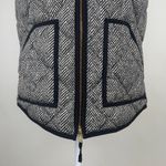 J.Crew  Monochrome Black & White Herringbone Quilted Puffer Vest Size Small Photo 3