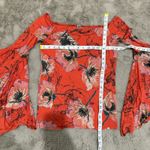 We The Free  People Top XS Birds of Paradise‎ Off The Shoulder Bell Sleeve Boho Photo 6