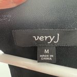 Very J  rayon black mini dress sleeveless lace up front keyhole back shift dress Photo 4