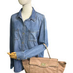 Valentino Garavani Rockstud Tote Bag in Poudre Beige Leather Photo 0