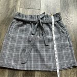 Kendall + Kylie Plaid Paperbag Skirt NWT from PacSun Black White Grey Tie Belt L Photo 7