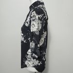 Iz Byer  Black Floral Roll Tab Button Down Size XS Photo 3