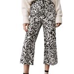 Anthropologie MAEVE Women’s Olive Cropped Black and Ivory Printed Pant Photo 3