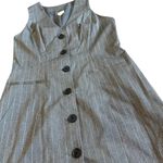 A New Day  Sleeveless Mini Dress Vest Grey White Pinstripe Size Medium Women's Photo 1