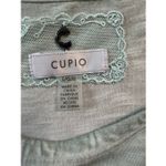 cupio Light Blue Puff Sleeve Top Size L Eyelet Cotton Sleeves Photo 1