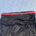 Kate Kasin NWOT Sequin Bodycon Skirt High Waist Knot Front Black Photo 5