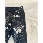 Nike Womens XS Leggings Black Silver Metallic Floral Mid Rise Running Photo 2