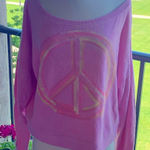 PINK - Victoria's Secret Victoria’s Secret PINK VINTAGE Pink Peace Sign Sweatshirt Photo 0