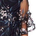 Nanette Lepore  Black Floral Sheer Embroidered Blouse Top Size S Photo 1