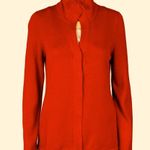 Eileen Fisher Organic Cotton dark orange red snap Cardigan Sweater Petite Small Photo 1