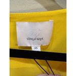 Cinq a Sept XS Pem Silk Flutter V Neck Blouse Top Yellow Twist Front Photo 3