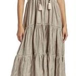 Revolve Anthropologie Love The Label Coba‎ Stripe MIDI Dress Gold Thread Medium Photo 0