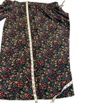 Lucky Brand  Ditsy Floral Off The Shoulder Boho Mini Dress Black Multicolor Small Photo 10