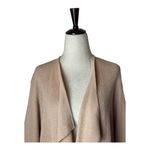 Eileen Fisher  Sweater Women XL Tan Drape Front‎ Organic Linen Cotton Cardigan Photo 3