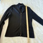 Strenesse Gabriele Strehle Black Ribbed Knit Zip Sweater Women's Italy Medium Gray Photo 4