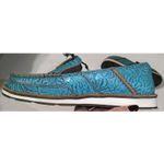 Ariat New NWT Cruiser Loafer Shoes 5.5 Womens Turquoise Aqua Blue Leather Flower Photo 3