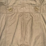 Eddie Bauer  Women Tan Linen Cotton Utility Jacket Button Up Roll Tab Sleeve M Photo 6